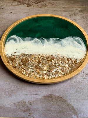 Bamboo Wood Tray - Mother of Pearl Textured