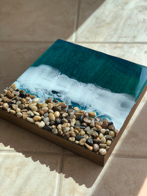 3D Resin Art - Beach Rocks - 12x12in