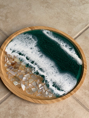 Custom Bamboo Wood Tray - Mother of Pearl