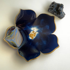 Sapphire Lotus Flower Jewelry/Decorative Dish