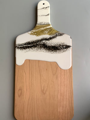 Cherry Wood Cheese Board: Black & White