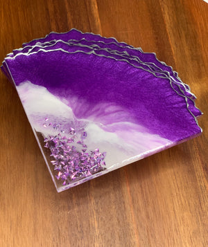 Drink Coasters - Purple Hologram