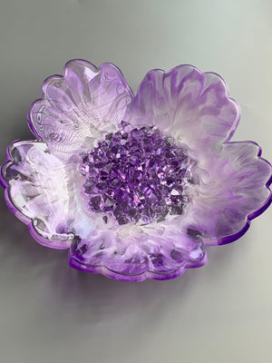 Amethyst Druzy Flower Bowl