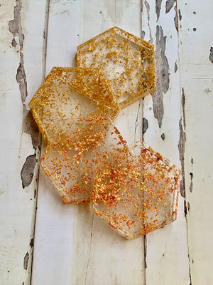 Mixed Gold Leaf Drink Coasters